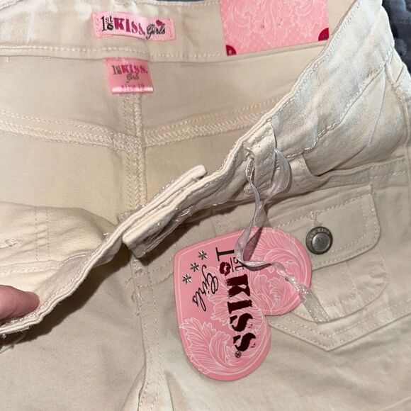 1st Kiss Girls Khaki Cream Shorts size 12 NWT - Picture 3 of 5